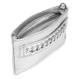 DEPECHE Small bag/ Clutch i skind dekoreret med metalkæde Small bag / Clutch 207 Silver Metallic