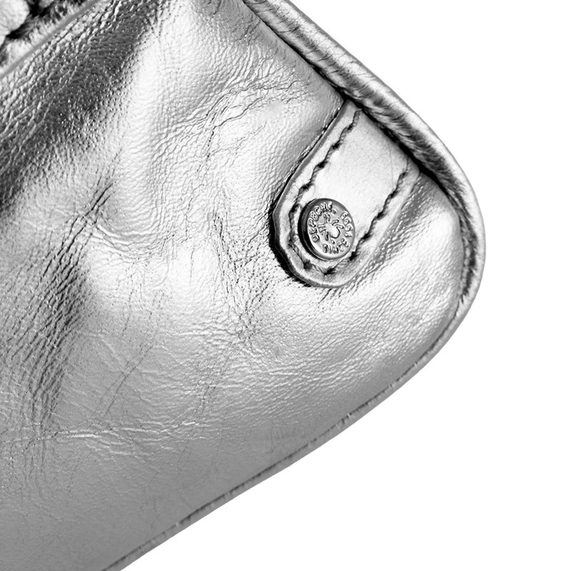 DEPECHE Small bag/ Clutch i skind dekoreret med metalkæde Small bag / Clutch 207 Silver Metallic