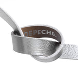 DEPECHE Smalt bælte i blødt skind Belts 207 Silver Metallic