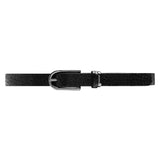 DEPECHE Smalt læderbælte dekoreret med kroko mønster Belts 099 Black (Nero)