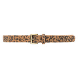 DEPECHE Smalt læderbæltet dekoreret med leopard mønster Belts 082 Leopard