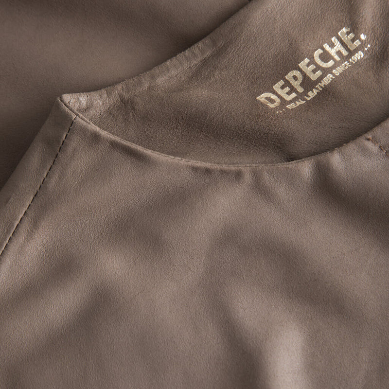 Depeche leather wear Smuk cardigan/ skindjakke i blød kvalitet Jackets 007 Mud