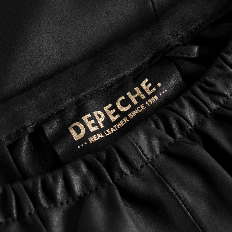 Depeche leather wear Smuk læderkjole med taljebælte Dresses 099 Black (Nero)