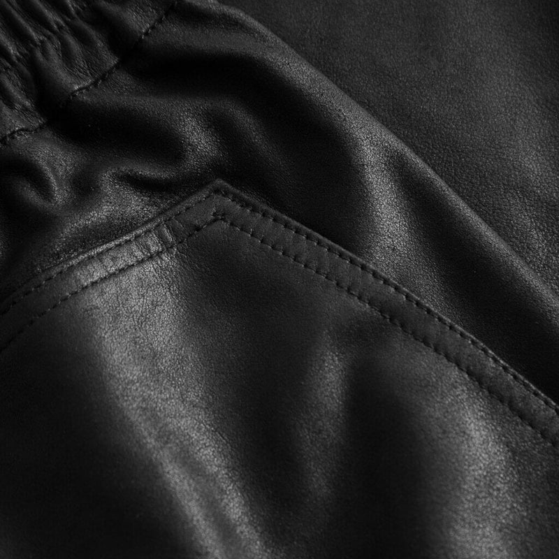 Depeche leather wear Smukke Hanna skind shorts med elastik Shorts 099 Black (Nero)