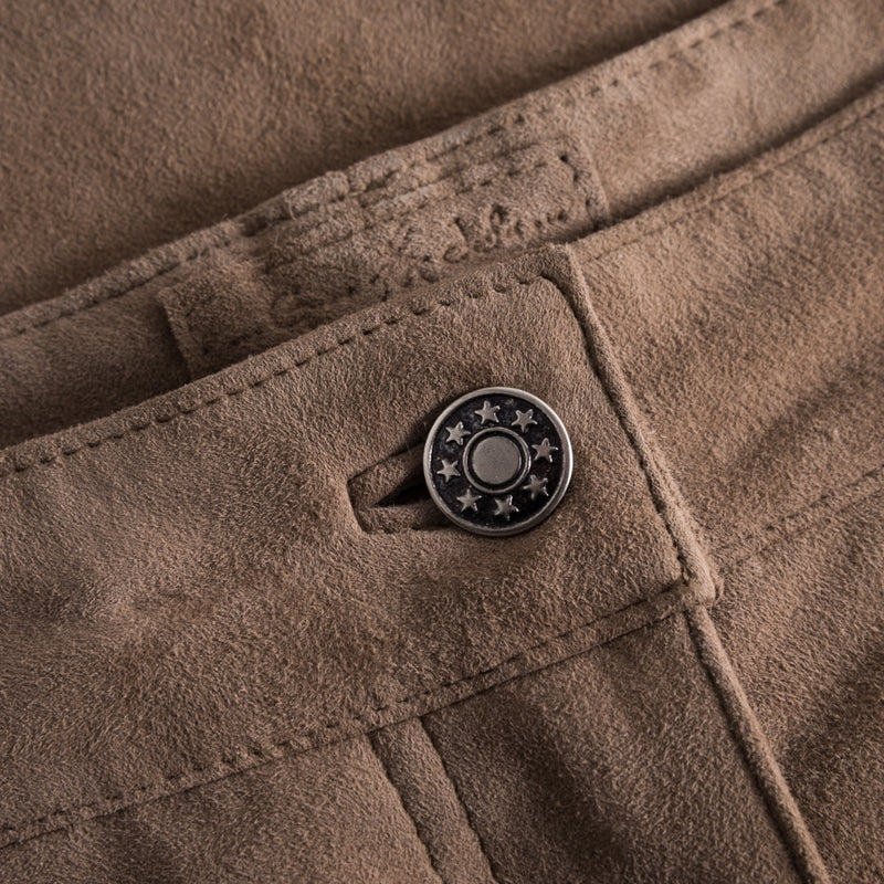 Depeche leather wear Smukke flare ruskindbukser i blød kvalitet Pants 007 Mud