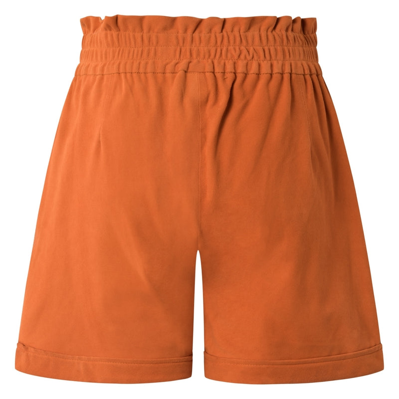 Depeche leather wear Smukke ruskinds shorts med elastik i livet Shorts 065 Orange