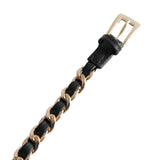 DEPECHE Smukt bælte i et mix af læder og metal Belts 190 Black / Gold