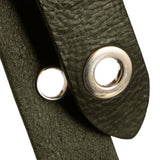DEPECHE Cool læderbælte dekoreret med store eyelets Belt 049 Army Green
