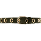 DEPECHE Cool læderbælte dekoreret med store eyelets Belt 049 Army Green