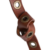 DEPECHE Cool læderbælte dekoreret med store eyelets Belt 014 Cognac
