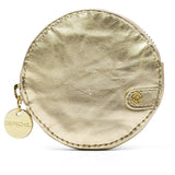 Lille rund læderpung i metallic look / 15690 - Gold Metallic - DEPECHE