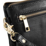 DEPECHE Lille skindtaske med guldfarvede detaljer Small bag / Clutch 099 Black