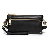 DEPECHE Lille skindtaske med guldfarvede detaljer Small bag / Clutch 099 Black