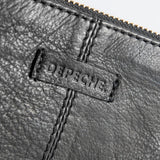 DEPECHE Smuk læder clutch dekoreret med guldfarvede lynlåse Small bag / Clutch 099 Black