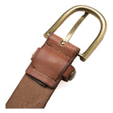 DEPECHE Smukt og cool læderbælte Belt 153 Cognac/Brass