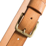 DEPECHE Tidsløs bælte i skindkvalitet Belt 153 Cognac/Brass